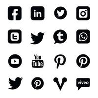 a collection of social media icons vector