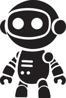 a robot with a black and white design vector