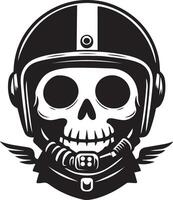 skull in helmet with wings and helmet on white background vector