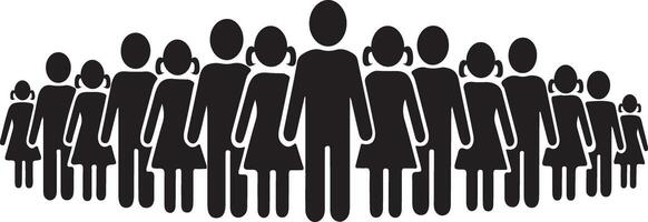 a group of people in a circle with one person standing out vector