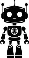 A Robot with a black and white design vector