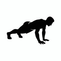 silhouette illustration of push ups exercise vector