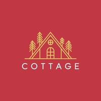The cottage logo, with a red background vector