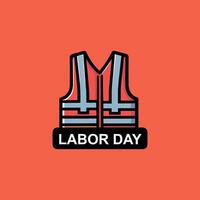 Labor day logo with a vest on an orange background vector