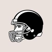 A black and white illustration of a football helmet vector