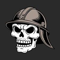 Skull in helmet illustration vector