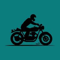 A silhouette of a person riding a motorcycle vector