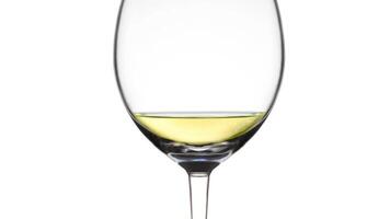 Goblet filling up with sparkling wine on white background video
