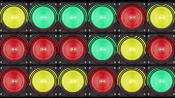 Patterns of semaphores group with flashing color signals video
