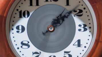Clock with turning hands move forward as time running out video