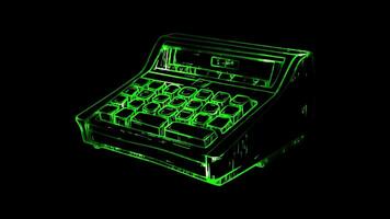 Neon frame effect, Cash Register representing retail transactions, sales, and commerce on black background video