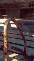 An abandoned swimming pool devoid of any swimmers or activity video