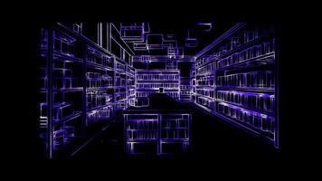 Neon frame effect, Bar Code representing retail, inventory management, and commerce on black background video