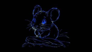 Neon frame effect, Mouse representing navigation or input on black background video