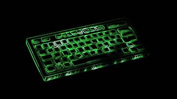 Neon frame effect, Keyboard symbolizing typing or input devices on black background video