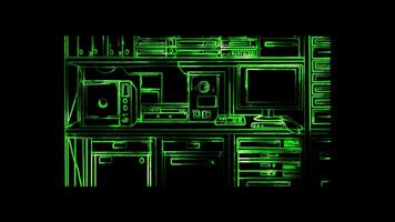Neon frame effect, Server Rack for data centers or hosting services on black background video