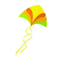 Flying kite isolated with colored pattern, ceremony hinduism graphic, pattern colorful, fly icon makar, kid toy design vector