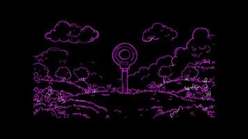 Neon frame effect, Encryption Key representing secure communications on black background video
