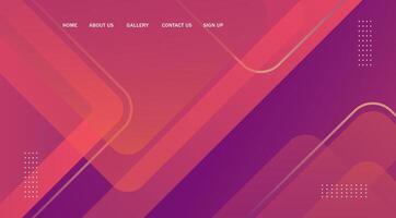 Abstract pink colored banner design template. Colorful technology web banner with geometric shapes vector