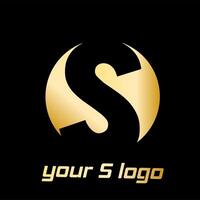 A gold and black logo with the letter s vector