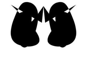 Two black and white silhouettes of a pair of shoes vector