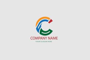 A colorful logo for a company name vector