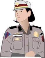 A cartoon police officer with a hat and uniform vector