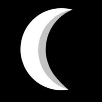 A white crescent with a black background vector
