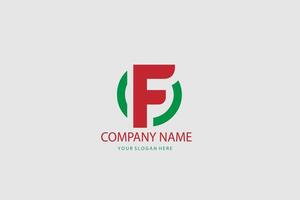 A logo for a company name that is red and green vector