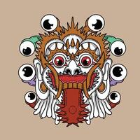 Balinese mask illustration, an asset that is suitable for use in branding, clothing, advertising and so on. vector