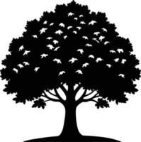 Tree silhouette art illustration black color with no background design vector