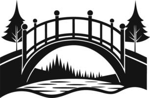 A wonderful Bridge silhouette art illustration design and icon and logo design with no background vector