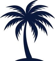 Palm tree silhouette art illustration black color with no background design vector