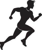A man is running silhouette art illustration black color with no background design vector