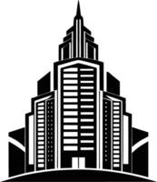 A Skyscraper silhouette art illustration design using black color with no background. vector