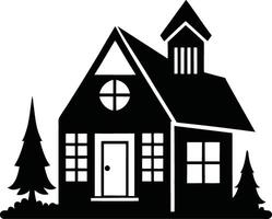 A wonderful House silhouette art illustration design and Home icon and logo design. vector