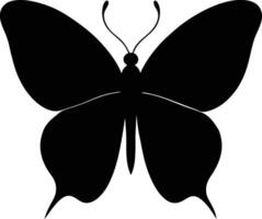 A cute butterfly silhouette art illustration black color with no background design vector