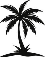 A wonderful Palm tree silhouette art illustration black color with no background design vector