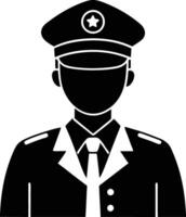 Traffic police officer silhouette art illustration black color with no background design vector