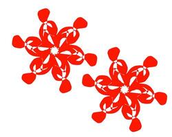 Abstract background with red floral patterns and a white background vector
