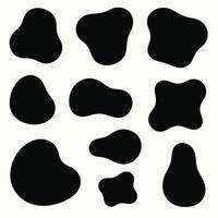 Abstract black organic shapes on a white background create a striking visual contrast and modern design. vector