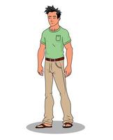 A man three quarter pose cartoon character design vector