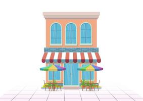 Store and shop building front view vector