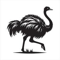 Ostrich silhouette EPS file vector