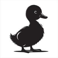 Duckling silhouette EPS file vector