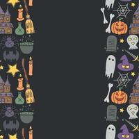 Halloween BAckground with place for text. Cartoon Halloween frame vector
