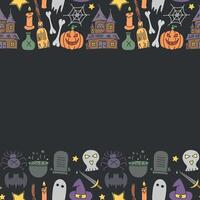 Halloween Background With place for text. Cartoon Halloween frame vector