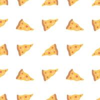 SeAmless Pizza pattern. Doodle pizza background. Fast food pattern vector