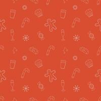 Seamless christmas pattern. New year background. Doodle with christmas icons vector