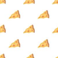 Seamless Pizza pattern. Doodle pizza background. Fast food pattern vector